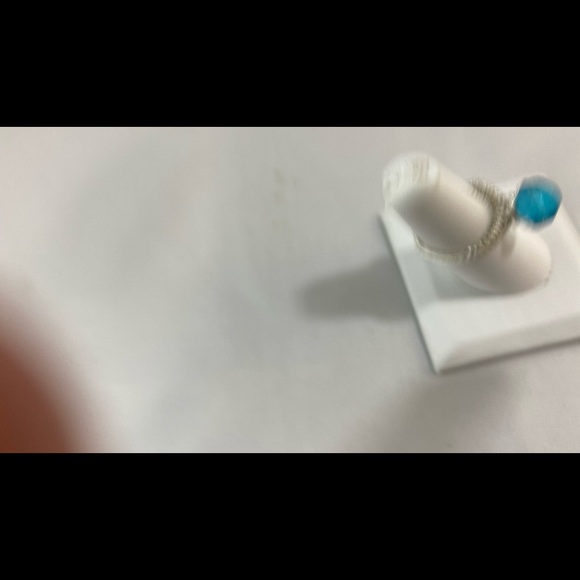 Handmade Ring Glass Bead Silver Tone Wire - Picture 7 of 11